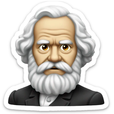 a karl marx thinking emoji sticker