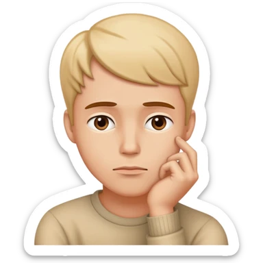 person thinking deeply with hand on chin sticker