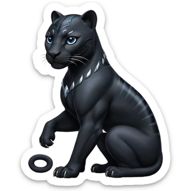 Black winged panter sticker
