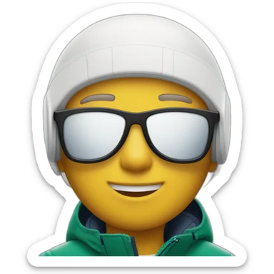 Un garçon blanc qui porte das lunettes de ski, il a les cheveux noirs et un survetement de lacoste sticker