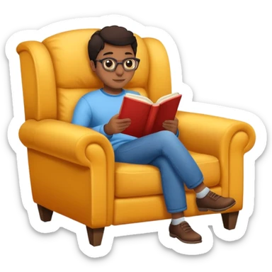 Reader in an armchair sticker