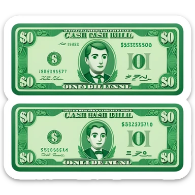 single cash bill 2d format sticker