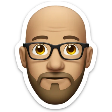bald man with beard and glasses - rim lighting sticker