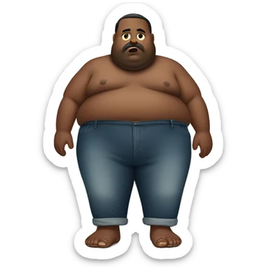 Fat man with dirty toes sticker