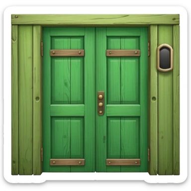 A green door sticker