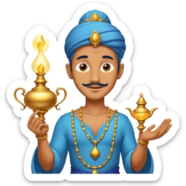 Lampe avec un génie  sticker