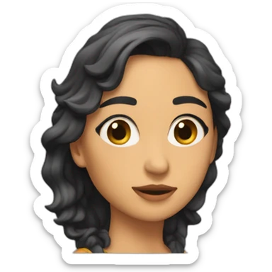 Chica morena pecosa con crespos  sticker