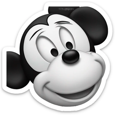 Sad Black and White Mickey Mouse sticker