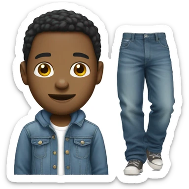 Create a African American male wearing cute baggy jeans  sticker
