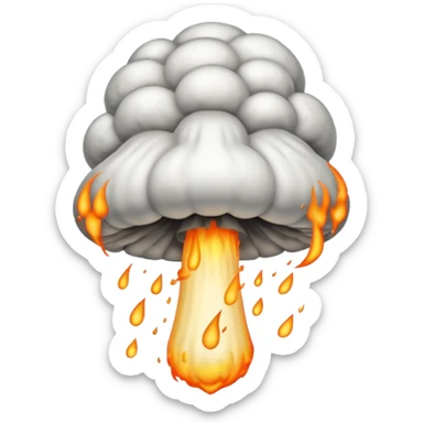 atomic bomb mushroom cloud in the shape of the letter T sticker
