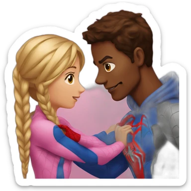 Spiderman qui embrasse une fille sticker