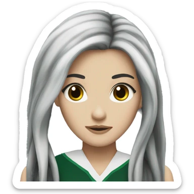 long black hair white girl slytherin  sticker