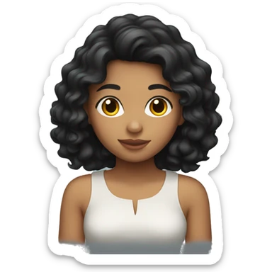 Hispanic girl with wavy black hair sticker