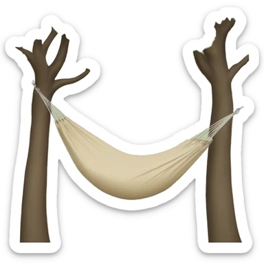 Beige hammock around trees sticker