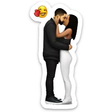 drake kissing elon sticker