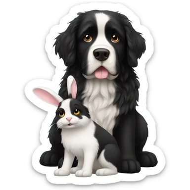 Newfie with a bunny sticker