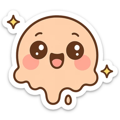 Create an animated version of the emoji in kawaii style with a joyful and laughing expression, bright sparkling eyes, pink cheeks, and a sparkling effect around the face. The background should be transparent. sticker