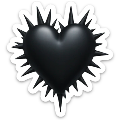Black heart with spikes sticker