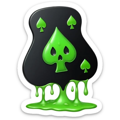 Black ace of spades drippy slimey effect sticker