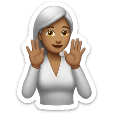 Mujer morocha con la mano sticker