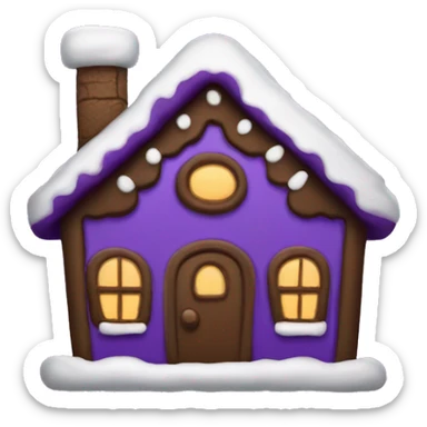 Cosy dark purple gingerbread house  sticker
