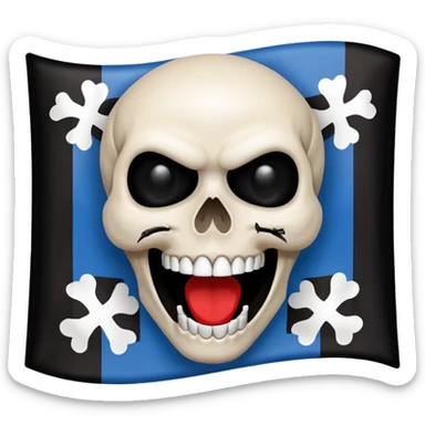 Blue white HSV Emoji bites black St. pauli flag with skull sticker