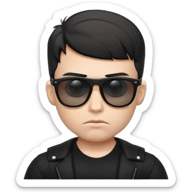 boy strict white musclar with sunglasses black sticker