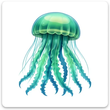 light green and blue jellyfish sticker