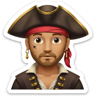 Belted pirate man with earring
 sticker