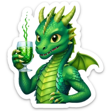 dragon holding a drink sticker