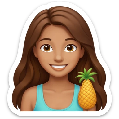 summer vibes girl whit long brun hair sticker