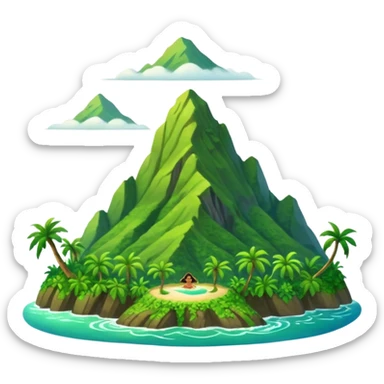 Te fiti island mountain Moana Disney  sticker