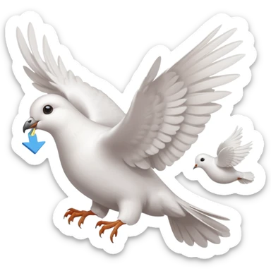 a dove flies with a letter in its paws sticker