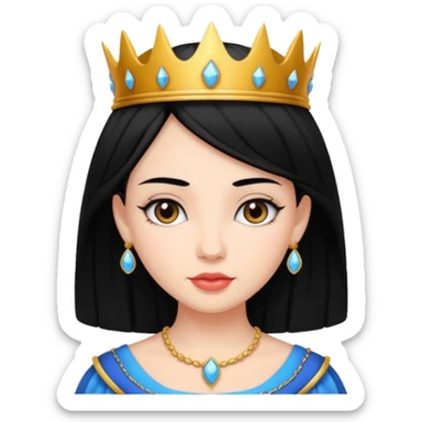 Young pretty queen with black hair sticker