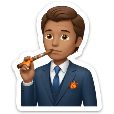 no smoking sign with a man who smoks cigar sticker