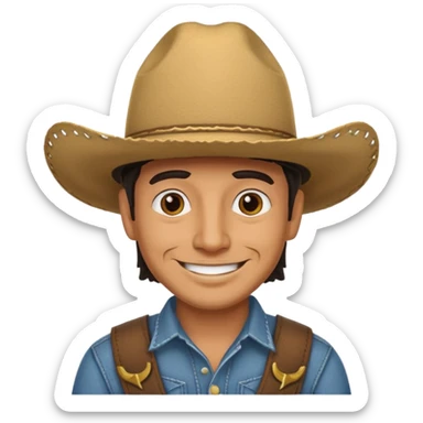 Smiling Mexican man with cow boy hat  sticker