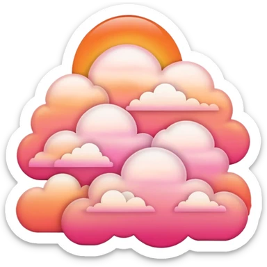Orange pink cloud sunset sticker