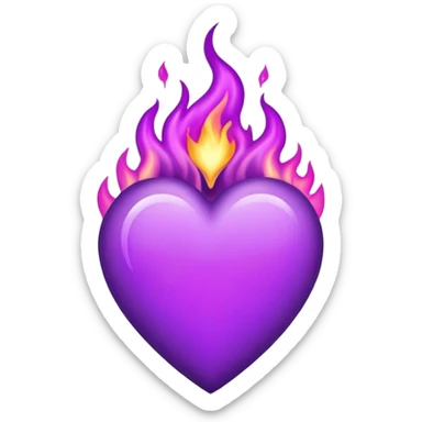 Purple Heart with purple fire sticker