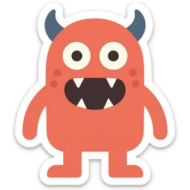 flat design style monster sticker
