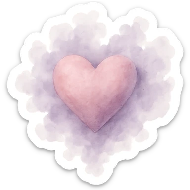 heart with a delicate lavender mist remove background sticker