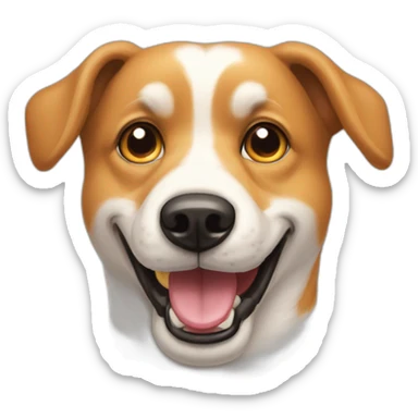 Chien heureux avec la queu en feu sticker