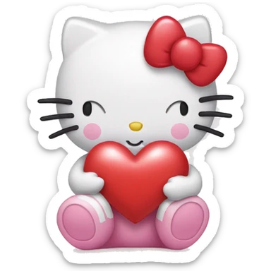 hello kitty giving heart sticker