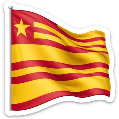 Catalonia flag. Background yellow and four strips red.  sticker