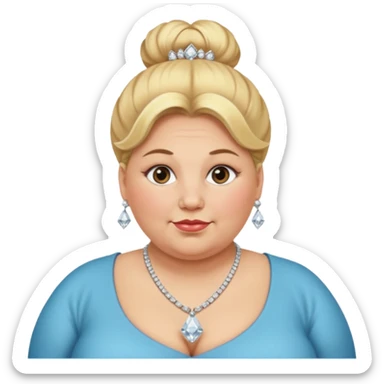 very obese rich blonde bun haired woman sticker