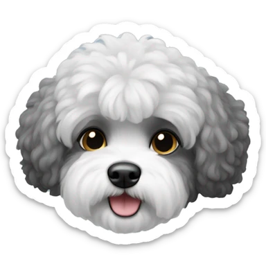 A Black and gray Bichon Frisé sticker