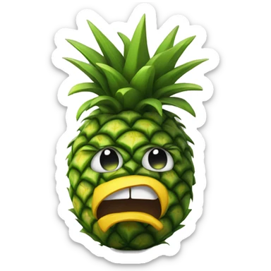 angry pineapple  sticker