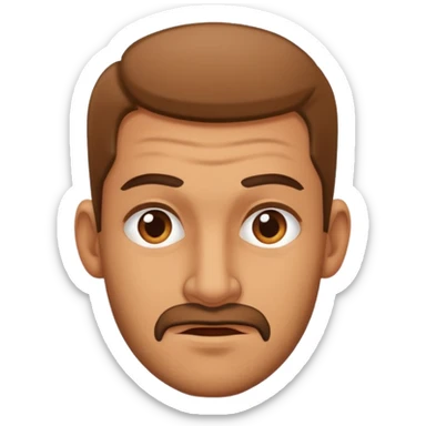 an ugly guy with an admiring look on hisface sticker