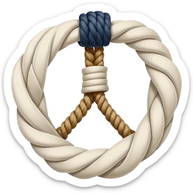 rope tied in a simple sailing knot, rounded edges, cute, soft shading, sticker