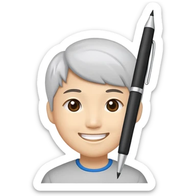 Asian likes pens sticker