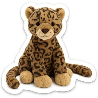 clouded leopard jellycat stuffed plush sticker